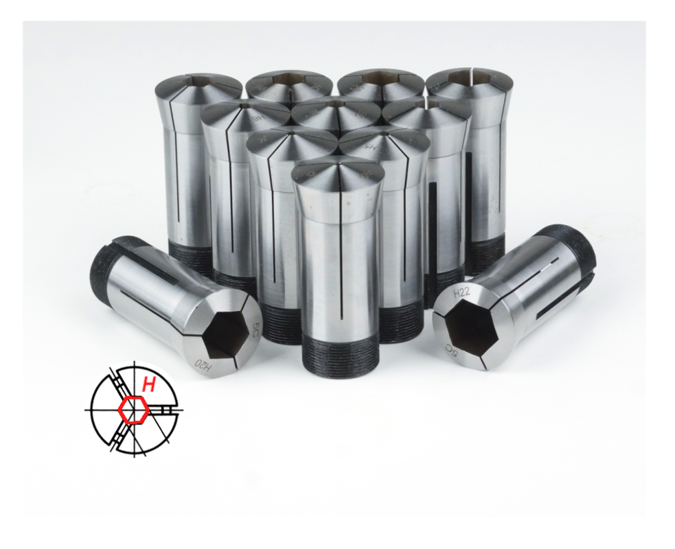 Набор цанг 5C из 12 штук шестигранного профиля H: 3-22mm